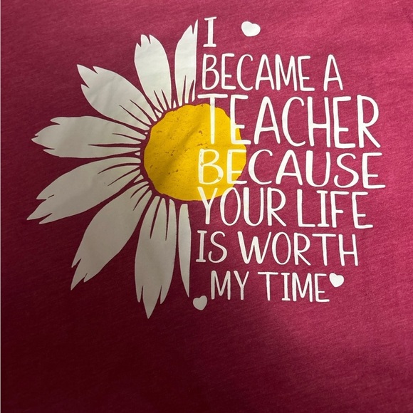 Plus Size Pink Teacher Tee 3X - Picture 2 of 3